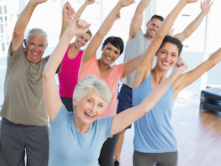 Family and friends enjoying a workout